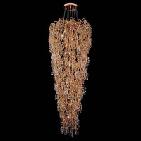 Lustre long en cristal PM sur mesure pour escalier, suspension moderne de luxe en aluminium et verre, luminaires nordiques fantaisie pour villa, hôtel et maison