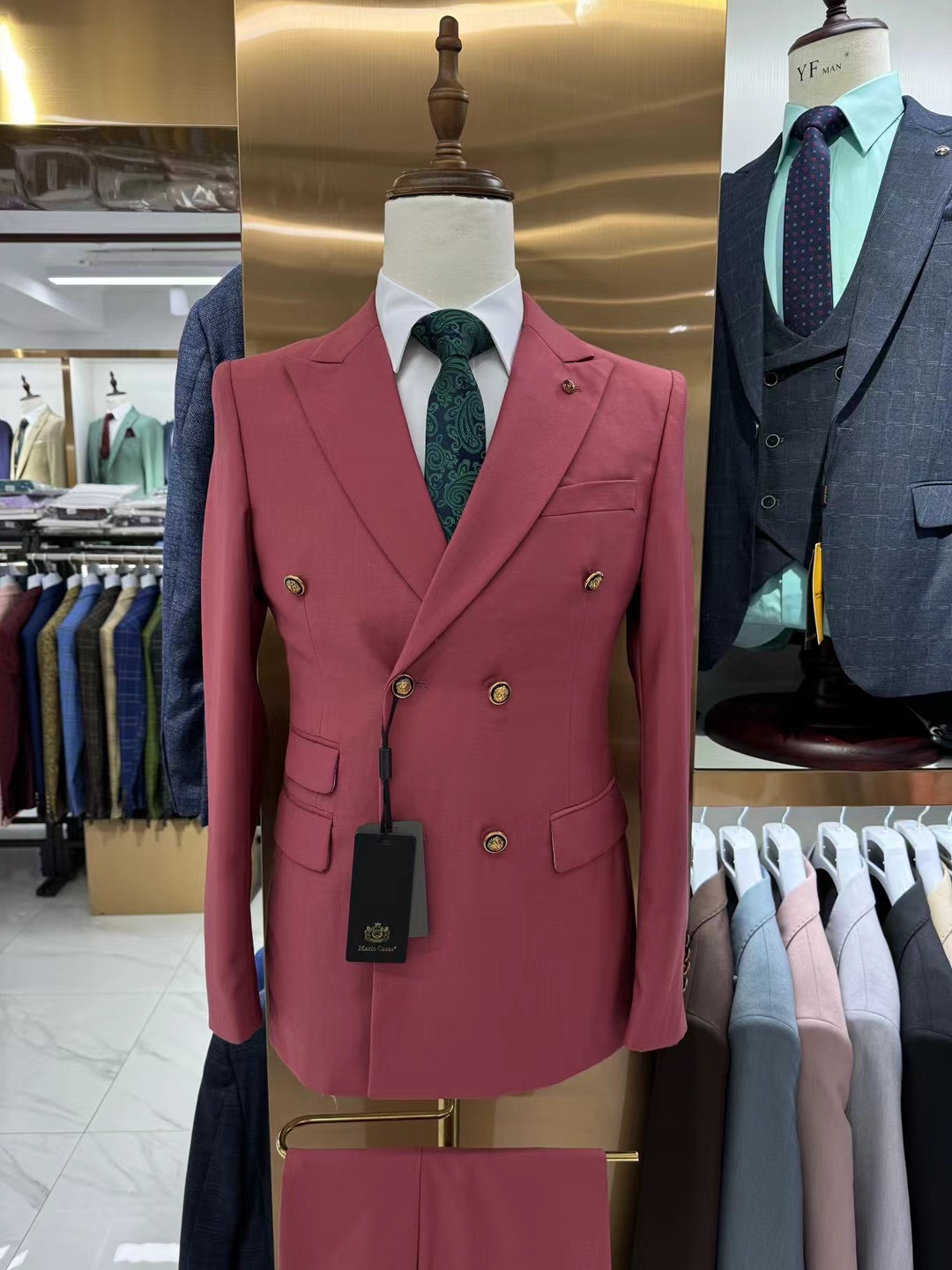 Rose-2 pièces/ensemble-veste + pantalon