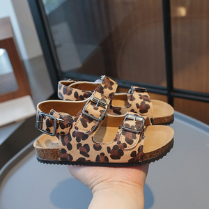 Durable Using Low Price 2024 New Design Casual Wholesale Fashion Double Buckle Cork <strong>Slippers</strong> for Girls - Product Image 3