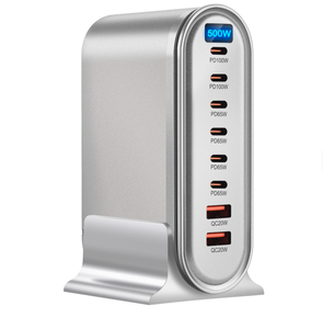 Tendance 2025 Portable multi-usages intelligent téléphone portable affichage Mobile chargeurs muraux adaptateurs 500W <span class=keywords><strong>6C</strong></span> 2A Gan pour ordinateur portable pour <span class=keywords><strong>iphone</strong></span> - Product Image 1