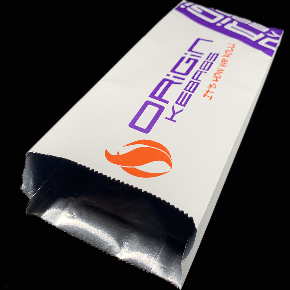 Foil Gusset Bag Hot Roll Foil Bag White Kebab Hot Dog