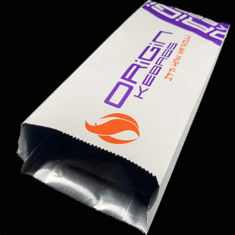 Bolsa de fuelle de aluminio al por mayor asequible Hot Roll Foil Bag White Kebab Hot Dog