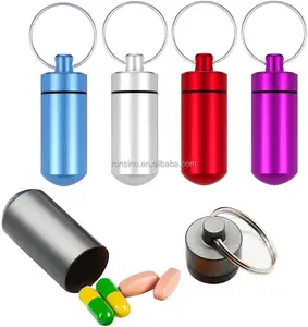 Mini pilulier porte-clef étanche, boîte à pilules Portable de voyage étanche pour médicaments et vitamines