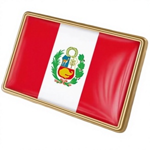 Badge rectangulaire drapeau national Vmcoatdu, broche de <span class=keywords><strong>voyage</strong></span> internationale en alliage métallique, souvenir fabriqué en Chine pour chapeau, vêtements, sac à dos - Product Image 1