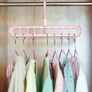 Gantungan baju Premium 9 Slot, Organizer kloset fleksibel PP hemat ruang - Product Image 1