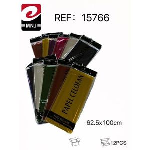 Carta cellophane colori misti 62,5x100 cm 12 pezzi per artigianato e confezionamento - Product Image 3