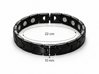Bracelet magnétique en acier inoxydable noir, bracelet d'affaires élégant et classique