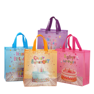 Bolsas de Regalo de Tela No Tejida con Estampado de Feliz Cumpleaños para Niños, Bolsas de Regalo con Diseño de Dibujos Animados para Fiestas de Cumpleaños, Venta al por Mayor - Product Image 4