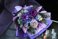 Paket Kotak Hadiah Wisuda Kecil Buket Bunga Mawar Pengiring Pengantin yang Diawetkan dengan Kotak untuk Bunga