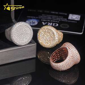 Pass Diamond Tester Haute Qualité 925 Silver <span class=keywords><strong>Fine</strong></span> Jewelry Entièrement Iced Out Hip Hop Ring Big Pinky Moissanite Mens Ring - Product Image 4