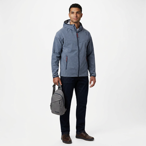 Customized Men's Autumn Warm <b>Canvas</b> Softshell Zip-up Jacket Stand Collar Front Pockets Standard Thickness Waterproof Outdoor - Product Image 1