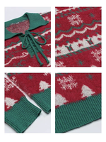 Pull de Noël en Jacquard Polyester/Coton de Haute Qualité, Motif Flocon de Neige, Anti-rétrécissement, Anti-plis, Style Décontracté pour la Famille