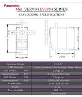 Servomoteur numérique en plastique EMAX Officiel ES09D à double roulement spécial pour avion FPV TREX Align 450, pièces de robot RC DIY
