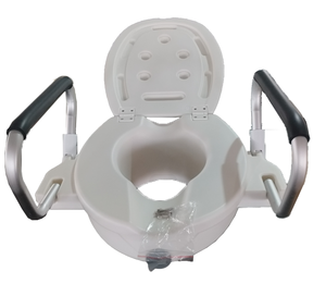 Sedile del water rialzato con supporto per la toilette per anziani e disabili - Product Image 2