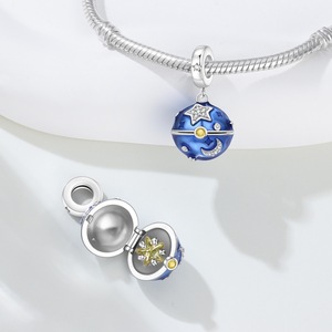 Colgantes de la Serie Sol Luna Estrella Tarot Octagrama <span class=keywords><strong>S925</strong></span> <span class=keywords><strong>ALE</strong></span>, Abalorios de Moda para Joyería DIY, Accesorios para Pulseras de Mujer - Product Image 3