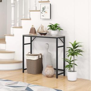 Narrow entryway <b>table</b>, entrance <b>table</b> with 2 support bars, thin sofa <b>table</b>, small sofa <b>table</b>, living room side <b>table</b> - Product Image 2