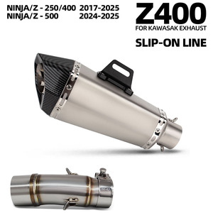 Silenciador de escape Ninja400 para <span class=keywords><strong>Kawasaki</strong></span> Ninja 250/<span class=keywords><strong>400</strong></span>/500 SE Z250 Z400 Z500/SE 2017-2026, silenciador de escape deslizable para motocicleta - Product Image 1