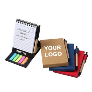 Jw1778 School Office Manufacturer Promotion Kraft Paper <b>Small</b> Pocket Diaries Custom <b>Notebook</b> Spiral Notepad With Pen - Product Image 1