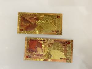 6 памятных металлических двухсторонних банкнот из Катара с золотым покрытием 24K, номиналы 1, 5, 10, 50, 100, 500, складные монеты, рекламный подарок - Product Image 6