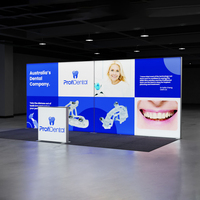 20x10ft Trade Show Light Box Système de stand d'exposition avec compteur d'affichage rétro-éclairé et EXPO SEG Fabric Lightbox Exhibit Stand