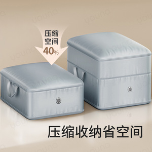 Bolsa de compresión para edredones de satén, organizador de almacenamiento a prueba de humedad de gran capacidad, forma rectangular para ropa y chaquetas de plumón - Product Image 4