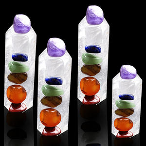 หินจักระธรรมชาติไม้กายสิทธิ์คริสตัลบำบัดหินพลังงานทางจิตวิญญาณ<span class=keywords><strong>หอ</strong></span>คอยควอตซ์ที่ชัดเจนสำหรับการทำสมาธิ - Product Image 1