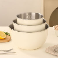 Ensemble de bols mélangeurs empilables en acier inoxydable, grande capacité, profonds, durables, adaptés aux aliments, pour usage commercial en cuisine, vente en gros