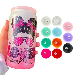 Tapas de Repuesto Coloridas de Acrílico PP de 16 oz, Libres de BPA, con Logotipo Personalizado, para Vasos de Vidrio de Doble Pared de 12 oz y 15 oz - Product Image 1