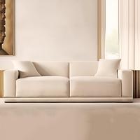 Conjunto de Sofá Seccional Moderno, Tela de Lino Extra Suave, Sofá Grande con Funda Extraíble para Sala de Estar