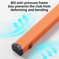Étui de queue de billard 3/4 F98T7 à double compartiment, boîte monobloc pour queue à travers de la manche, finition cuir plastique-acier, support pour queue de billard