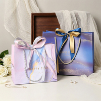 Bolsa de Papel Elegante para Compras con Cinta Decorativa, Ideal para Regalos de Cumpleaños y Festivales, Fabricación de Cintas