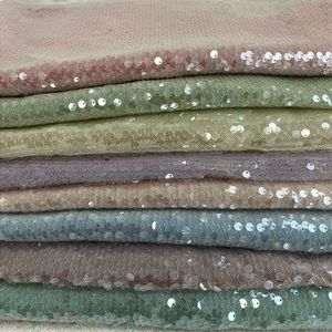 Tissu en maille extensible à paillettes de luxe, brillant et flexible, 19 couleurs, 5 mm, broderie de cristal, pour robe de mariée, mode féminine - Product Image 3