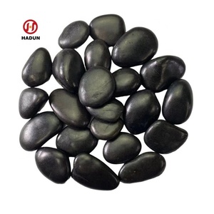 Ciottoli di fiume paesaggistici lucidati da spiaggia messicana di colore nero per il percorso del giardino - Product Image 2