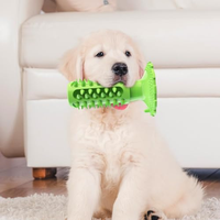 Jouet à mâcher pour chien en caoutchouc naturel vert texturé, jouet à tirer qui couine pour nettoyer les dents, pour chiens et chats