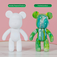 Figurine d'ours personnalisée de 18 cm/23 cm/33 cm/53 cm de haut, en couleurs artisanales, ours fluide DIY avec surface givrée, fabriqué en résine
