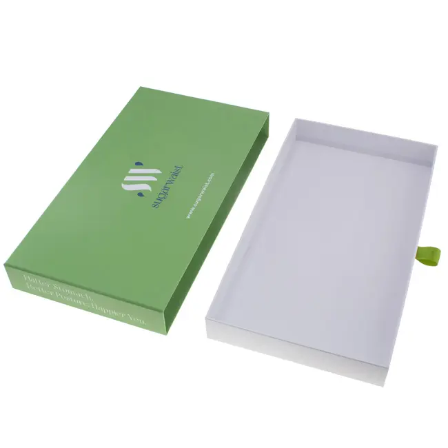 Green Color Gift Box Paper Boxes With Satin Ribbon