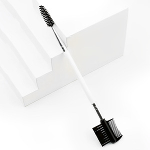 Dual Head Eyebrow Eyelash Brush Nylon Bristles Plastic Handle Grooming <b>Makeup</b> Detailing <b>Tool</b> - Product Image 3