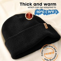 Bonnet en cuir personnalisé de haute qualité, noir, tricoté pour l'hiver, de luxe, à revers, style casquette de marin, service OEM en gros