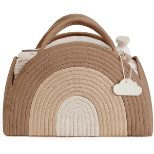 Baumwollseil-Windel-Organizer-Korb, großer Aufbewahrungskorb für Babyzimmer, Seil-Baumwollkorb-Tasche, Neugeborenen-Essentials - Product Image 4