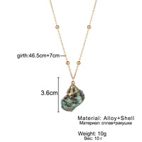 Nouveau collier en alliage pour femme, pendentif coquillage de plage plaqué or, coquille de conque, vente en gros, bijoux de commerce extérieur