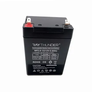 סוללה נטענת עם פריקה עצמית נמוכה 12v 2.6ah אחסון חומצת עופרת למשקל משקל חשמלי