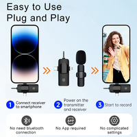 Le Microphone Revers Sans Fil Mini K15 avec Réduction de Bruit Professionnelle, Léger, Portable, Type C pour Caméras Android