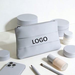 Custom Logo Fashion Minimalist Polyester <b>Large</b> Cosmetic <b>Bag</b> Zipper Closure Eco-friendly Water Resistant Lipstick <b>Makeup</b> Storage - Product Image 2