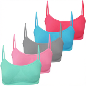 Soutien-gorge de sport léger à maintien élevé pour filles, en microfibre, avec bretelles croisées au dos, idéal pour le yoga et l'entraînement - Product Image 1
