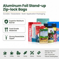 Sachets d'emballage personnalisés en aluminium refermables avec fermeture éclair pour thé, dattes rouges, baies de Goji, snacks et aliments – Fournisseur en gros