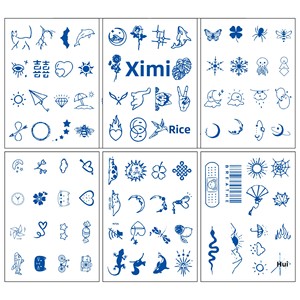 Autocollants de <span class=keywords><strong>tatouage</strong></span> <span class=keywords><strong>semi</strong></span>-permanents longue durée à base de jus végétal pour doigts et corps, vente en gros - Product Image 2