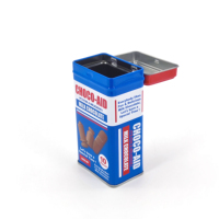 Boîte en fer blanc rectangulaire de qualité alimentaire, portable, avec couvercle à charnière, pour barres chocolatées, conteneur personnalisable avec logo, en matériaux recyclés, pour bonbons et gâteaux