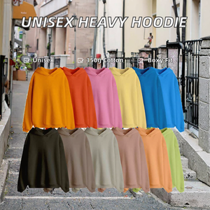 Sweat à capuche unisexe épais 350g en polyester/coton, coupe ample et oversize, décontracté, pour l'hiver, personnalisable avec logo, design vierge, haute qualité - Product Image 2