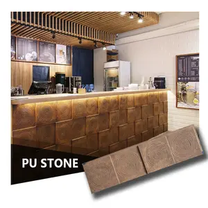 Wholesale Outdoor Lightweight Waterproof Pu Culture Stone 3D Decoration Pu Stone Wall Panel