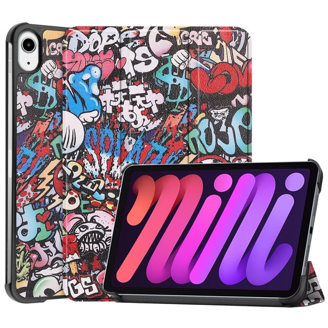 Lightweight Cartoon Design Tablet Case for iPad Mini 6 Mini 7 8.3 Inch PU Leather Hard PC Tri-fold Smart Tablet Cover